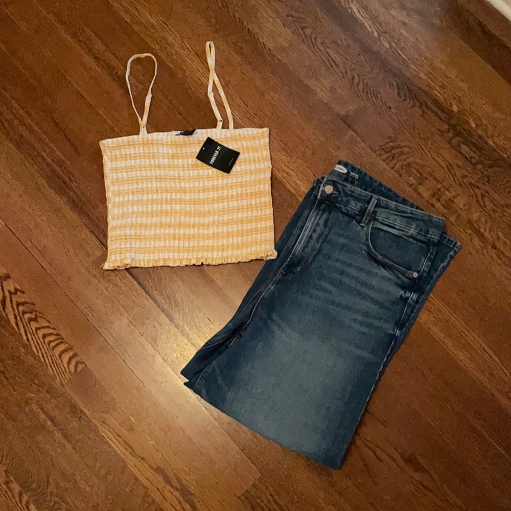 NWT Forever 21 Smocked Tube Top Size L